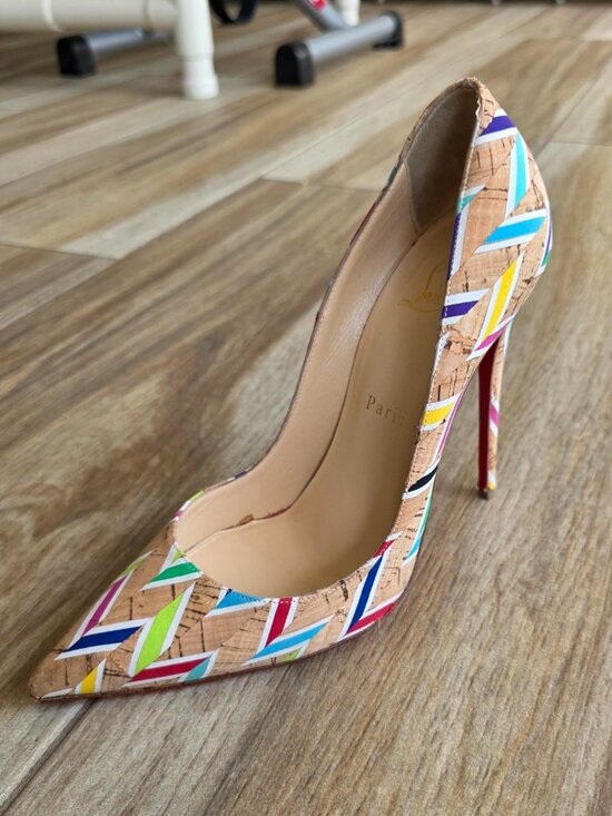 Christian Louboutin So-Kate 120 Cork Chevron Shoe Eur. 37.5 main image 7